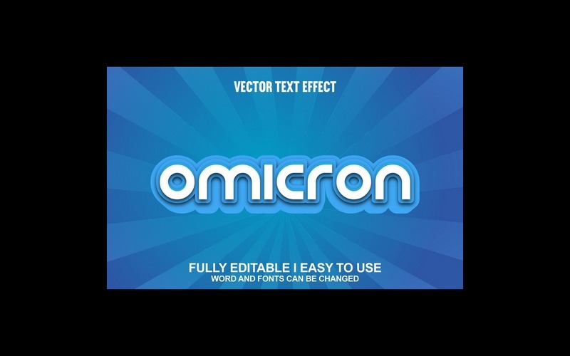 Effetto testo vettoriale 3D completamente modificabile Omicron
