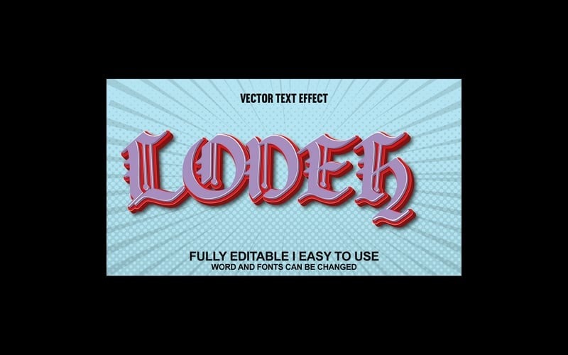Lodeh Teljesen szerkeszthető vektoros 3D szövegeffektus