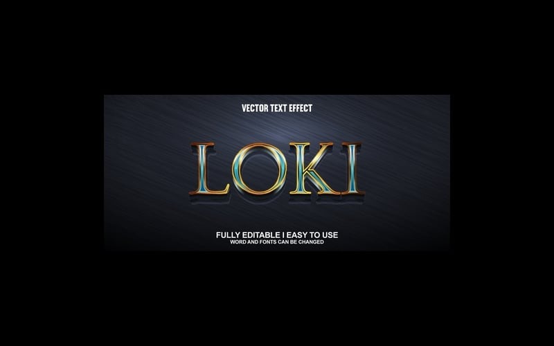 Loki teljesen szerkeszthető vektoros 3D szöveghatás