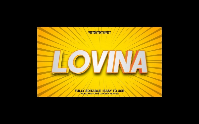 Lovina 完全可编辑矢量 3D 文本效果