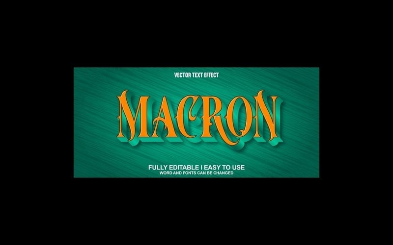 Macron Fully Editable Vector 3D Text Effect