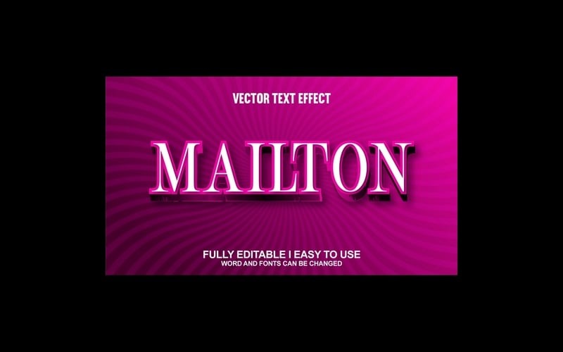 Mailton helt redigerbar vektor 3D-texteffekt