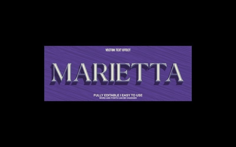 Marietta Fully Editable Vector 3D Text Effect