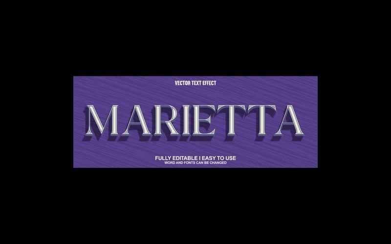 Marietta helt redigerbar vektor 3D-texteffekt