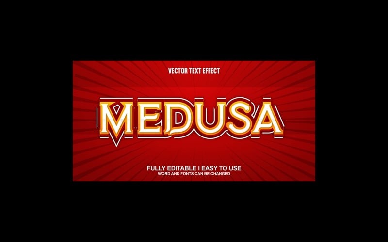 Medusa Vollständig editierbarer Vektor-3D-Texteffekt