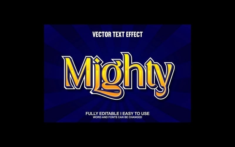 MightyO Fully Editable Vector 3D Text Effect