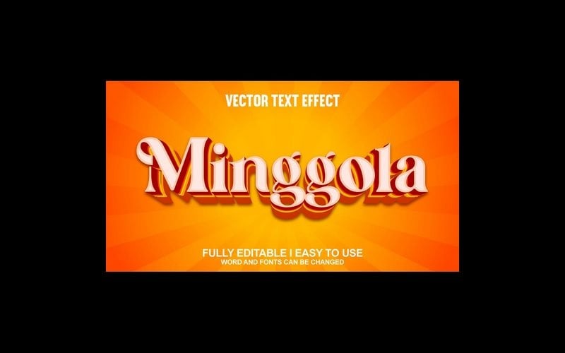 Minggola volledig bewerkbaar vector 3D-texteffect