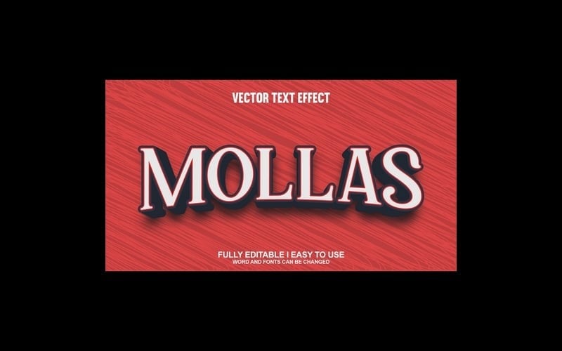 Mollas Fully Editable Vector 3D Text Effect