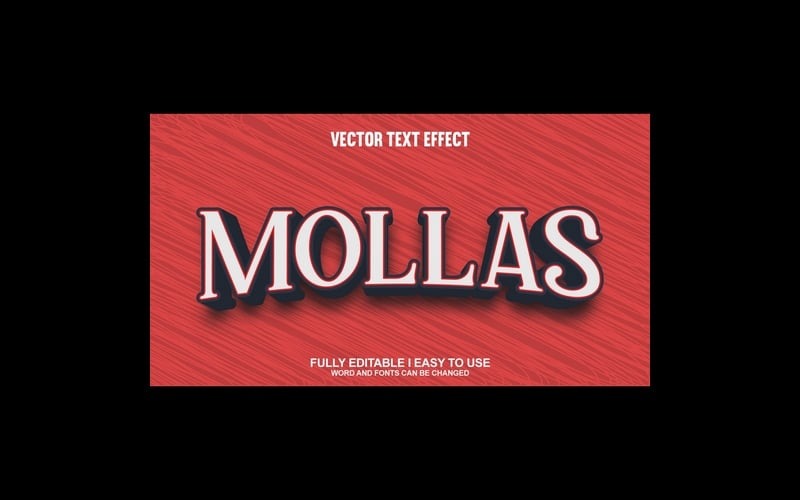 Mollas Vollständig editierbarer Vektor-3D-Texteffekt