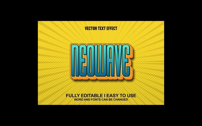 Neowave Fully Editable Vector 3D Text Effect