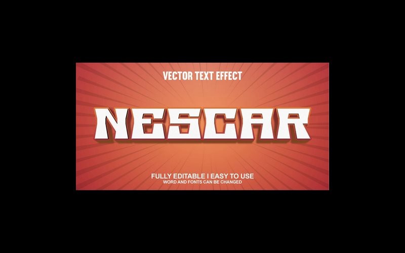 Nescar volledig bewerkbaar vector 3D-texteffect
