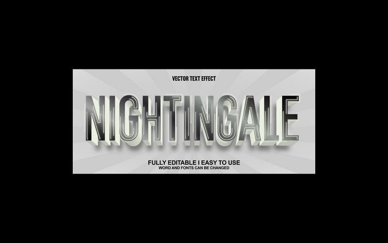 Nightingale Fully Editable Vector 3D Text Effect