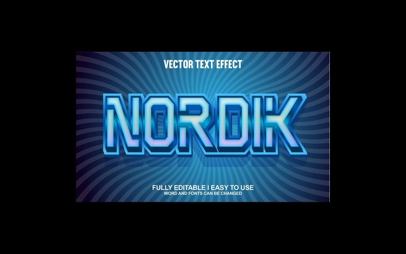 Nordik 完全可编辑矢量 3D 文本效果