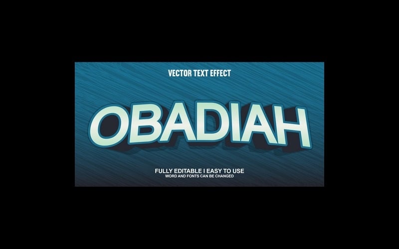 Obadiah Fully Editable Vector 3D Text Effect