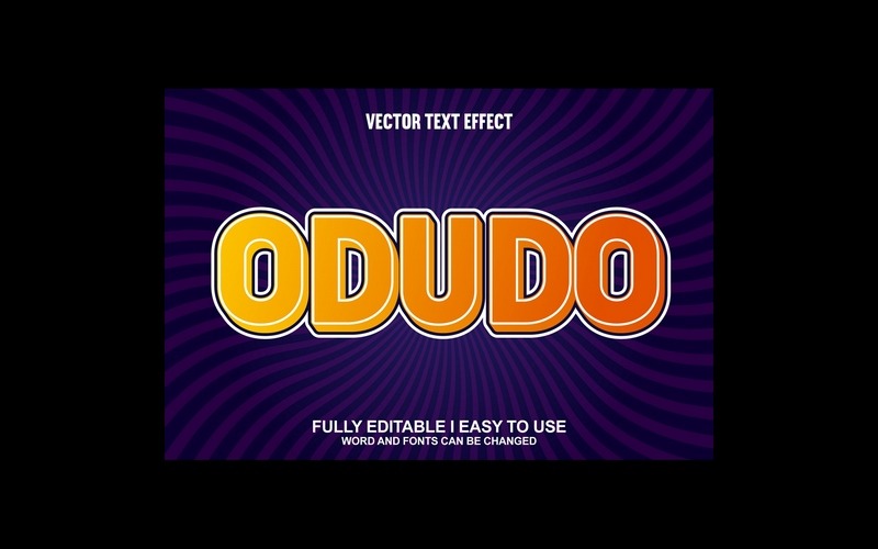 Odudo plně upravitelný vektorový 3D textový efekt