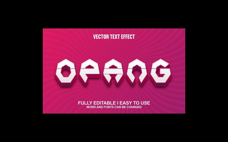 Opang Fully Editable Vector 3D Text Effect