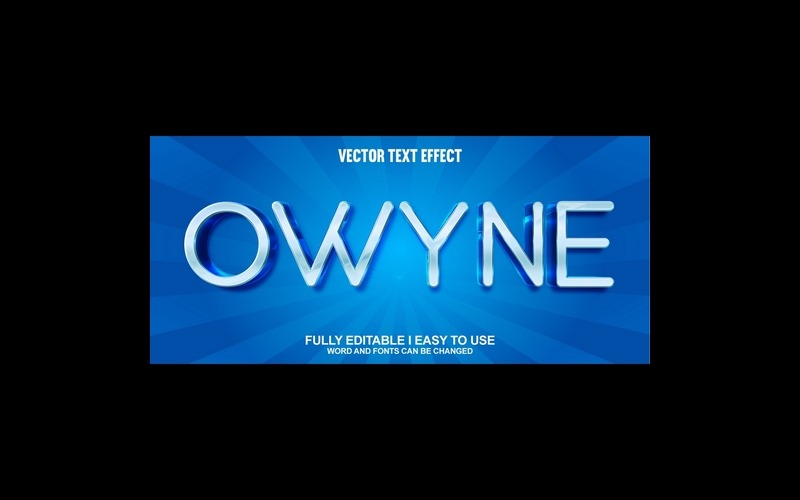 Полностью редактируемый векторный 3D-текстовый эффект Owyne