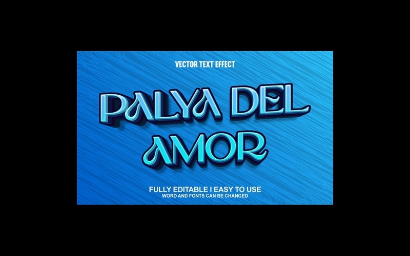 Palya Del Amor Teljesen szerkeszthető vektoros 3D szövegeffektus