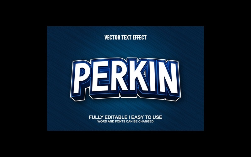 Perkin helt redigerbar vektor 3D-texteffekt