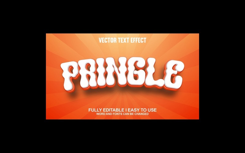 Pringle Vollständig editierbarer Vektor-3D-Texteffekt