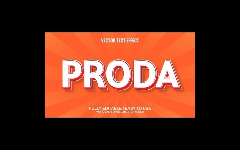 Proda Fully Editable Vector 3D Text Effect