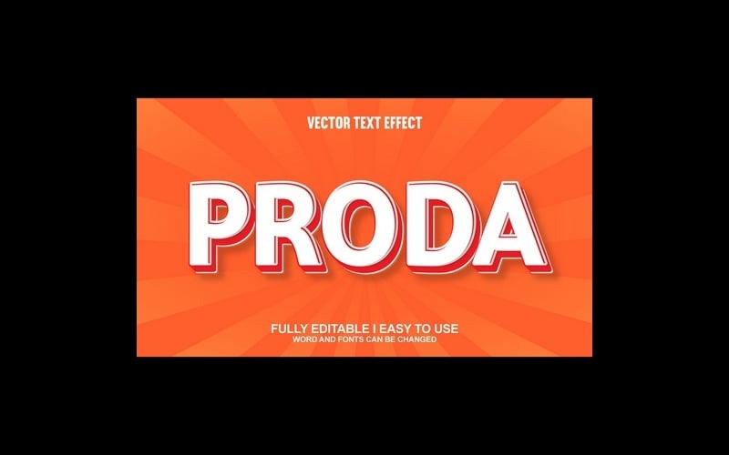 Proda helt redigerbar vektor 3D-texteffekt