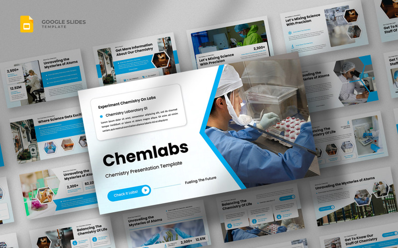 Chemlabs - Kimya Laboratuvarı Google Slayt Şablonu