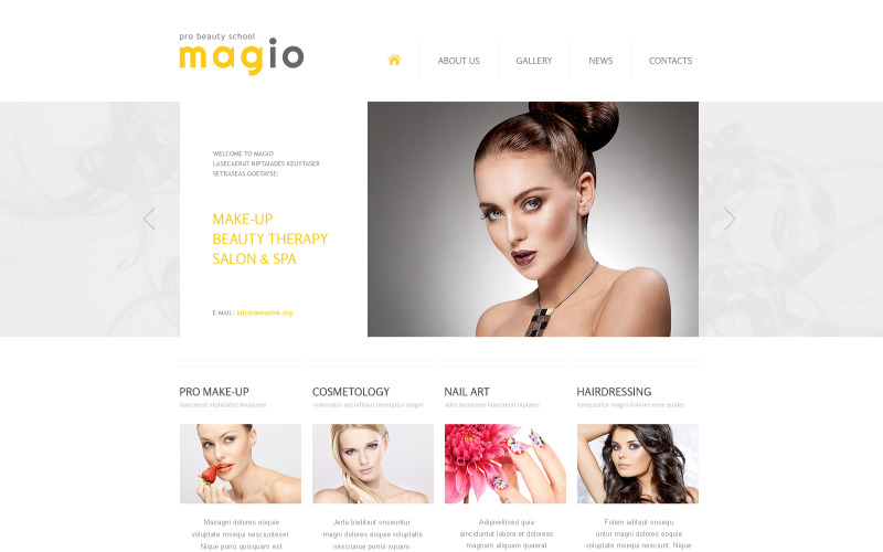 Responsieve websitesjabloon voor schoonheidssalon