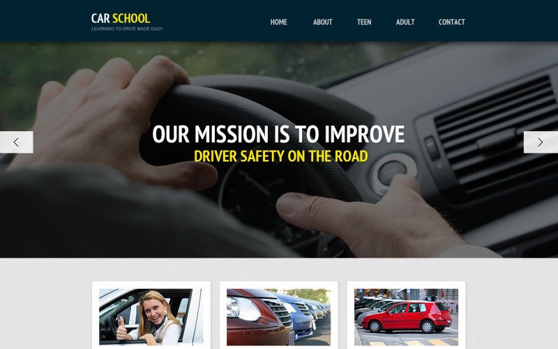Trafikskolans responsiva webbplatsmall