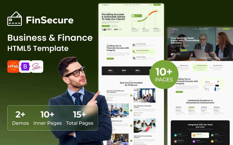 Finsecure - Skatterådgivare - Business & Financial Consulting HTML-mall