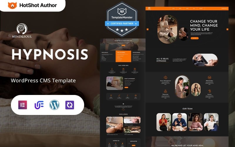 Mind Soul - Thème WordPress Elementor pour clinique d'hypnose et de bien-être mental