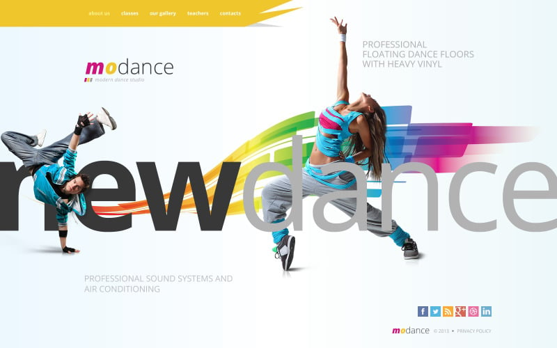 Modello di sito Web di Dance Studio
