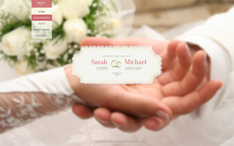 Modelo de site de álbum de casamento