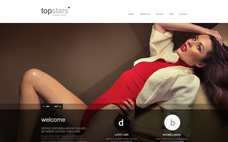 Topstars Model Agency WordPress Teması