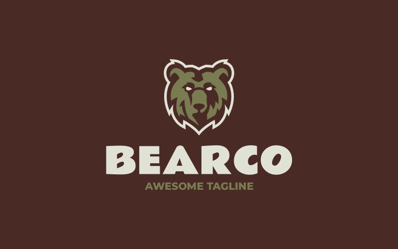 Logo de mascotte simple d'ours 6