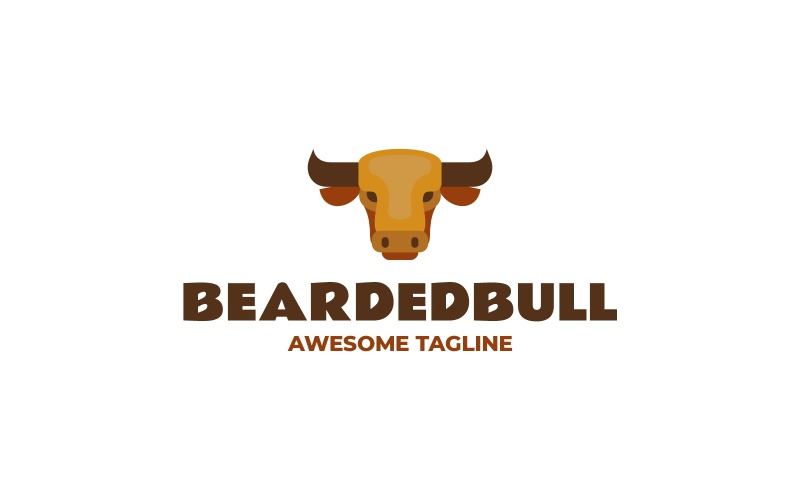 Logo de mascotte simple de Beardebull