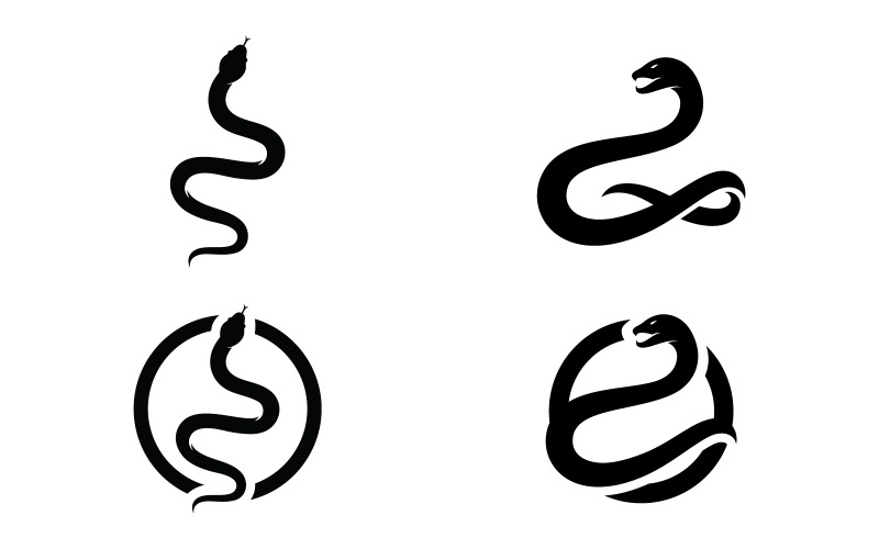 Modelo de vetor de ícone de logotipo de cobra V14