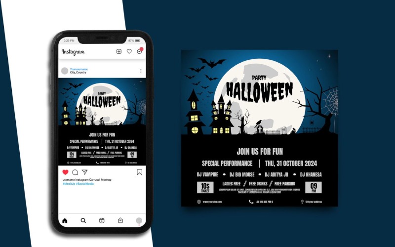 Post sui social media della notte di Halloween