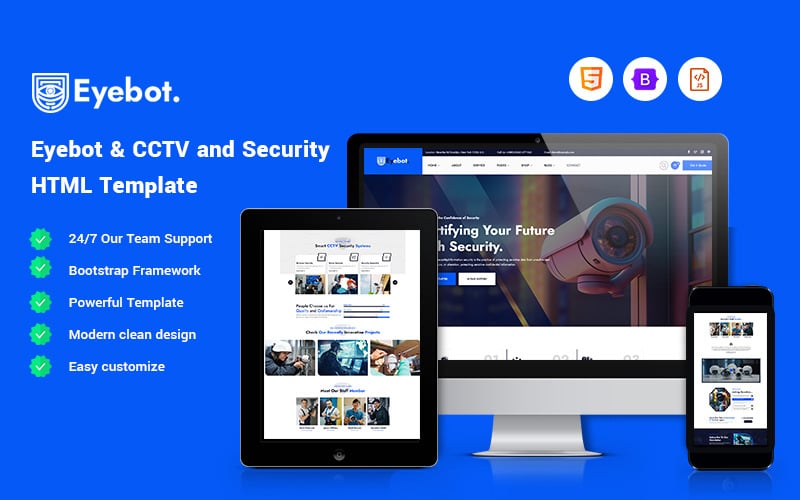 Eyebot – шаблон веб-сайту для відеоспостереження та безпеки