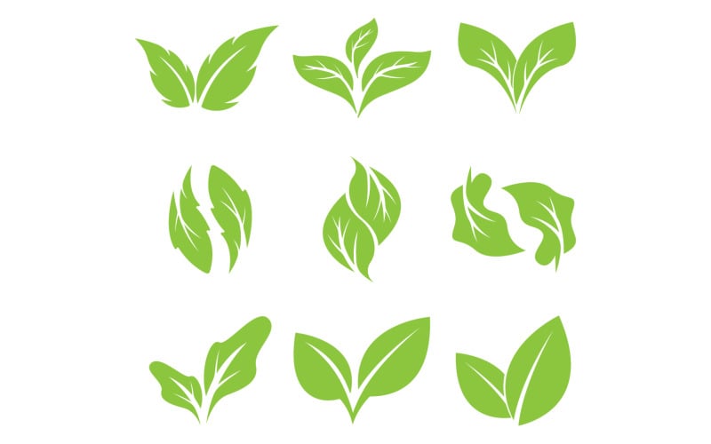 Green leaf tree element logo icon vector template version 4