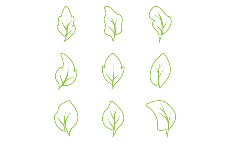 Groene bladboom element logo pictogram vector sjabloon versie 19