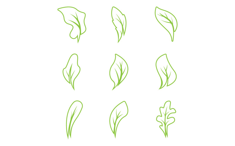 Grönt blad träd element logotyp ikon vektor mall version 18