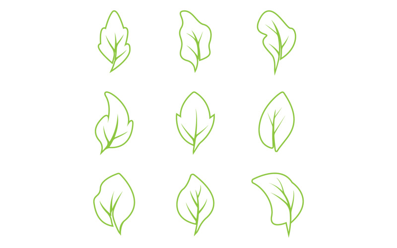 Grönt blad träd element logotyp ikon vektor mall version 19
