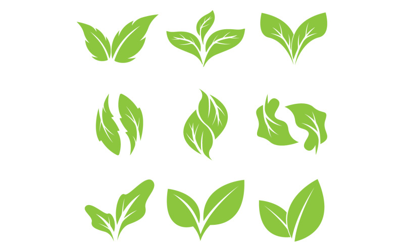 Grönt blad träd element logotyp ikon vektor mall version 4