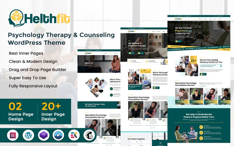 Helthfit - Психологическая терапия и консультирование WordPress тема