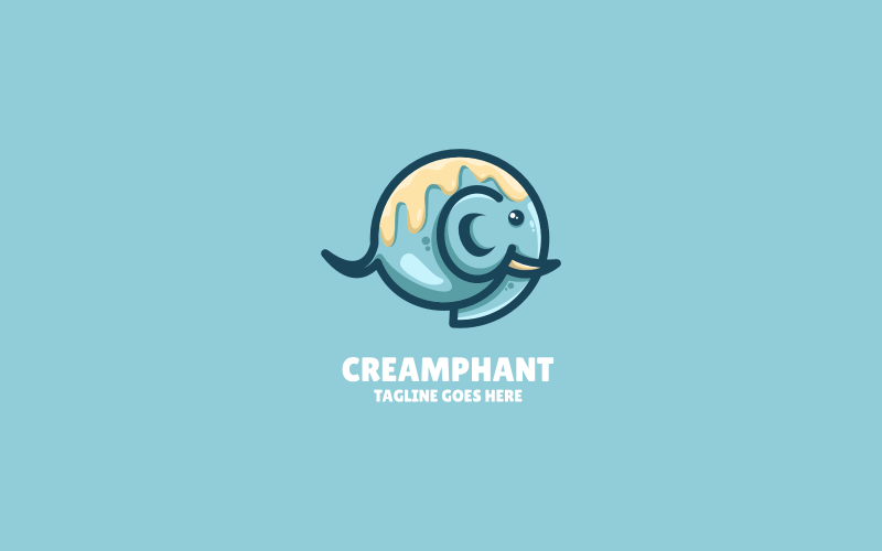Logo mascotte semplice Creamphant