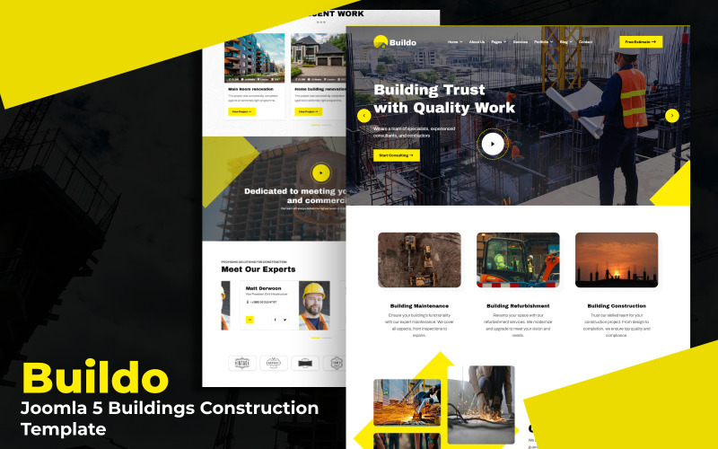 Modèle de construction de bâtiments Buildo - Joomla 6