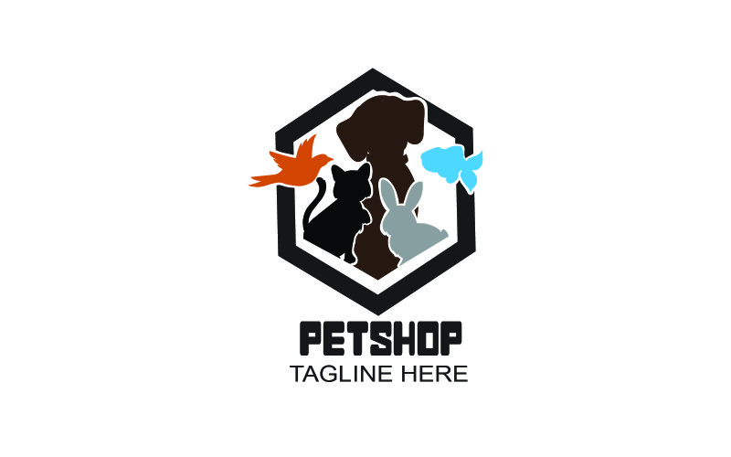 Modello di logo per negozio di animali