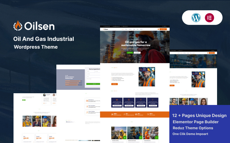 Olisen - Tema de WordPress para la industria del petróleo y el gas