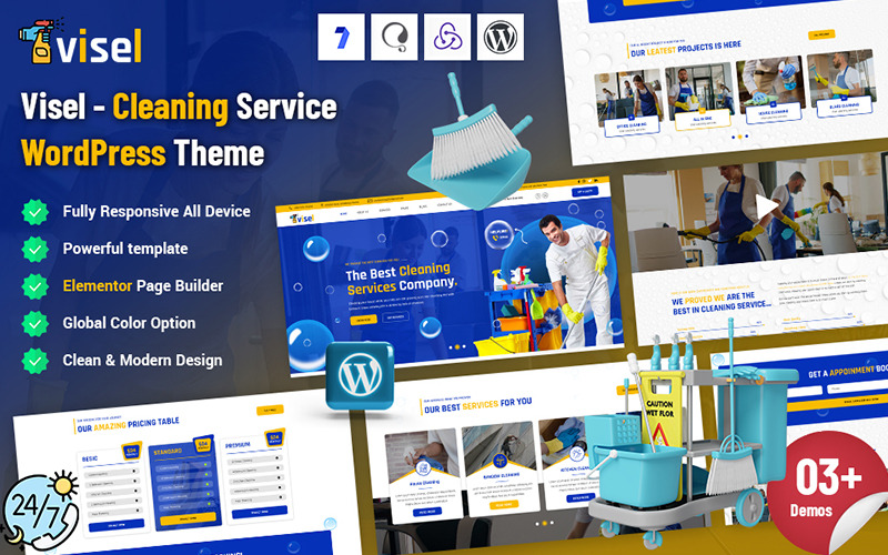 Visel – Thème WordPress pour le service de nettoyage